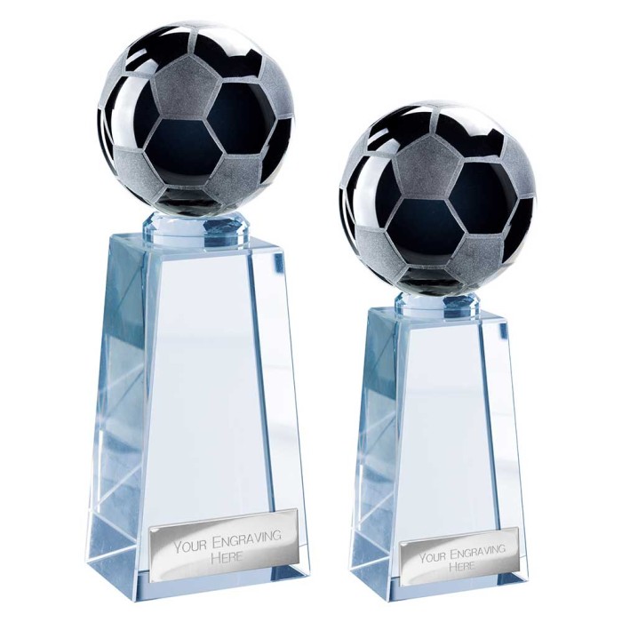 CATACLYSM FOOTBALL GLASS AWARD -  2 SIZES - 14.5CM & 16.5CM